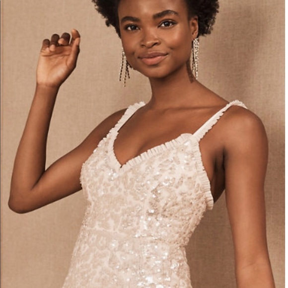 BHLDN Dresses & Skirts - BHLDN Needle and Thread Patchwork Sequin Cami Gown